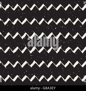 Nahtlose Hand gezogene Zickzacklinien Grunge Vektormuster Stock Vektor