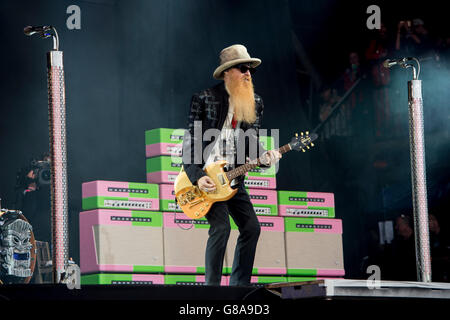 ZZ Top führen beim Glastonbury Music festival Stockfoto