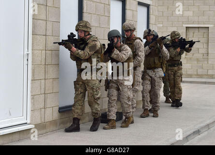 USA und Royal Marines training Stockfoto