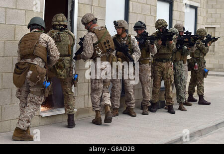 USA und Royal Marines training Stockfoto