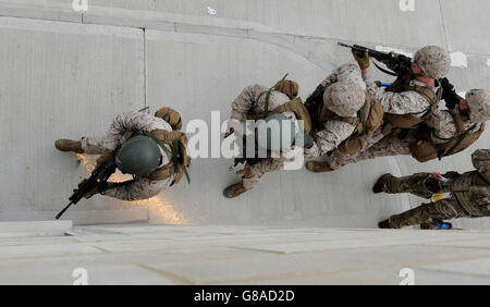 USA und Royal Marines training Stockfoto