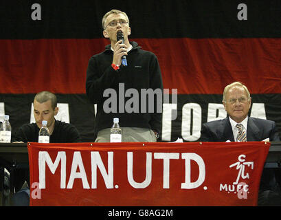 Der unabhängige Manchester United Supporters Association Protest - Apollo-Theater Stockfoto