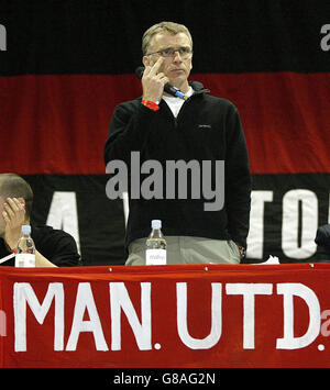 Der unabhängige Manchester United Supporters Association Protest - Apollo-Theater Stockfoto