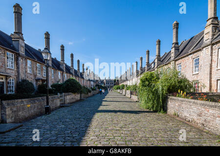 Wells, UK - 15. August 2015: Pfarrer enge wird behauptet, die älteste rein Wohnstraße Stockfoto