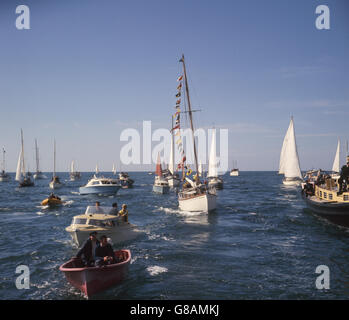 -Mit einem Segelboot um die Welt Yacht Reise - Portsmouth Stockfoto