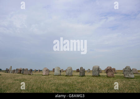 Ales Stenar, Kaseberga, Skane, Süd-Schweden Stockfoto