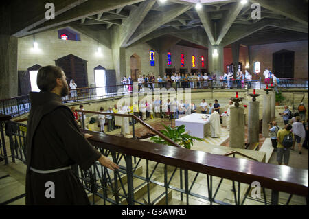 Israel, Nazareth, Basilika der Verkündigung der Altar in der oberen Ebene Kirche Stockfoto