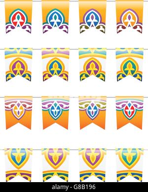 Vektor bunte Ramadan traditionelle dekorative Fahnen Stock Vektor