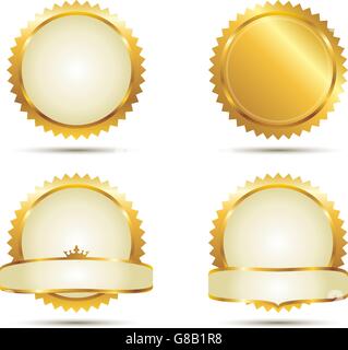 Vektor-Abzeichen von Gold Seal Set Stock Vektor