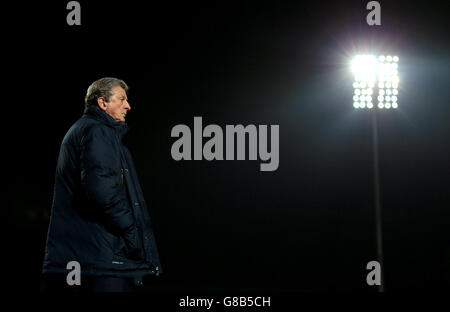 Fußball - UEFA-Europameisterschaft Qualifikation - Gruppe E - Litauen gegen England - LFF-Stadion. England-Manager Roy Hodgson vor dem UEFA-Europameisterschafts-Qualifikationsspiel im LFF-Stadion, Vilnius, Litauen. Stockfoto