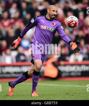 Watford-Torwart Heurelho Gomes beim Spiel der Barclays Premier League im Vitality Stadium, Bournemouth. Stockfoto