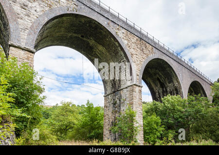 Der Grabstein-Viadukt über Monsal Dale, Derbyshire, Peak District, England, Vereinigtes Königreich Stockfoto