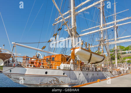 Segeln Schiff Christian Radich vertäut In Oslo Norwegen Stockfoto