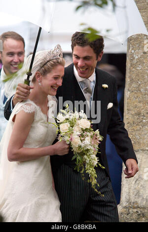 Hugh Van Cutsem und Rose Astor Hochzeit - Burford Pfarrkirche Stockfoto