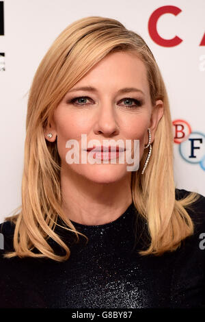 Cate Blanchett bei der Carol-Premiere am Odeon Leicester Square in London. DRÜCKEN Sie VERBANDSFOTO. Bilddatum: Mittwoch, 14. Oktober 2015. Bildnachweis sollte lauten: Ian West/PA Wire Stockfoto