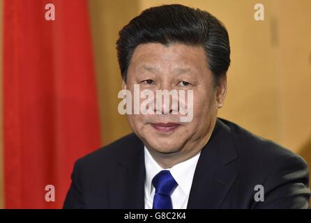 Der chinesische Präsident Staatsbesuch - Ankunft Stockfoto