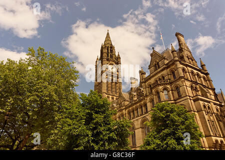 Rathaus von Manchester, Albert Square, Manchester City Centre, England. Stockfoto
