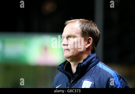 Fußball - Sky Bet Championship - Charlton Athletic gegen Preston North End - The Valley. Simon Grayson, Manager von Preston North End Stockfoto