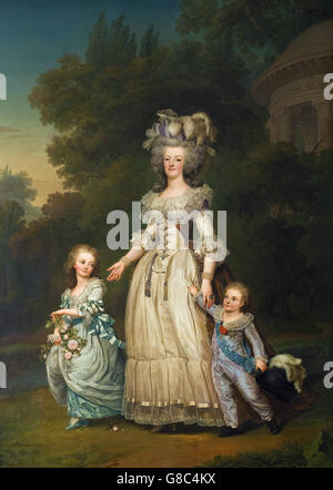 Adolf Ulrik Wertmüller - Königin Marie Antoinette von Frankreich und zwei ihrer Kinder zu Fuß Stockfoto