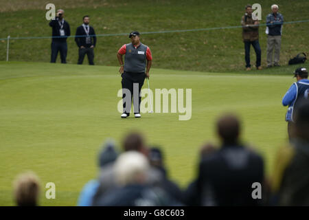 Thailands Kiradech Aphibarnrat am dritten Tag der British Masters im Woburn Golf Club, Little Brickhill. Stockfoto