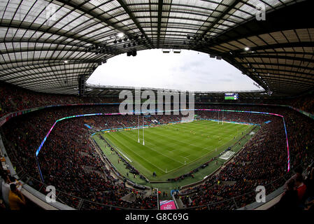 Rugby Union - Rugby-Weltmeisterschaft 2015 - Pool A - Australien / Wales - Twickenham Stadium. Gesamtansicht des Twickenham Stadions während des Spiels. Stockfoto