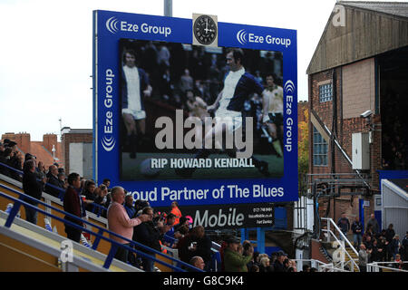 Birmingham City Anzeigetafel in St Andrews ehren ehemaligen Spieler und Später Everton Manager Howard Kendall Stockfoto