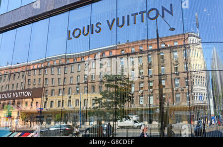 Louis Vuitton Boutique Warschau Polen Stockfoto