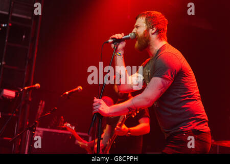 Damien Sayell St Pierre Schlange Invasion an der Electric Ballroom, London, UK (Unterstützung von Future Of The Left). 21. April 2016. Stockfoto