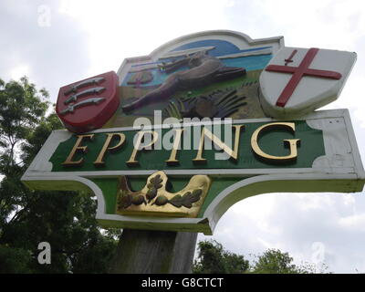 Epping Ortstafel in Essex Stockfoto