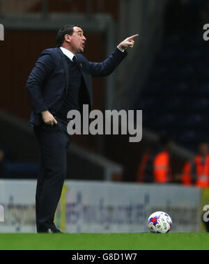 Fußball - Sky Bet Championship - Blackburn Rovers gegen Derby County - Ewood Park. Gary Bowyer, Manager von Blackburn Rovers Stockfoto