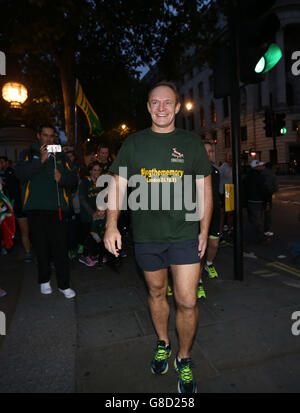 Rugby-Union - 1995 in Südafrika WM das Siegerteam - Jog Memory Run - Trafalgar Square Stockfoto