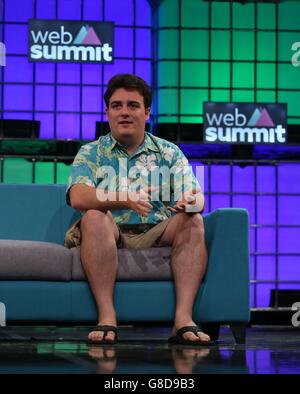 Palmer Luckey, Gründer von Oculus VR, spricht auf dem dreitägigen Web Summit im RDS in Dublin. Stockfoto