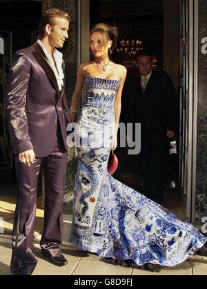 Die Beckhams - Claridge es Restaurant Stockfoto