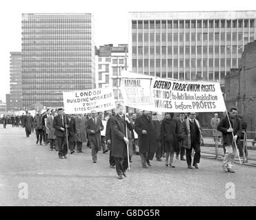 Beschäftigung - Gewerkschaft März - London Stockfoto