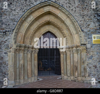 Gotische Portal Kirche in Pozarzyce Poseritz unteren Schlesien Polen Stockfoto