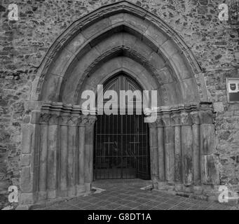 Gotische Portal Kirche in Pozarzyce Poseritz unteren Schlesien Polen Stockfoto