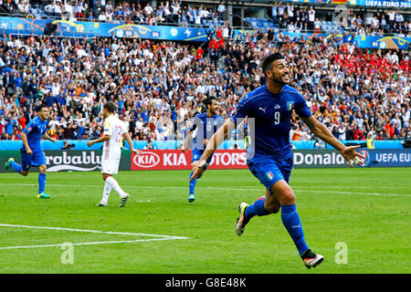 Saint-Denis, Frankreich. © 27. Juni 2016. Graziano Pelle (ITA) Fußball: UEFA EURO 2016 Runde von 16 match zwischen Italien 2-0 Spanien im Stade de France in Saint-Denis, Frankreich. © D . Nakashima/AFLO/Alamy Live-Nachrichten Stockfoto