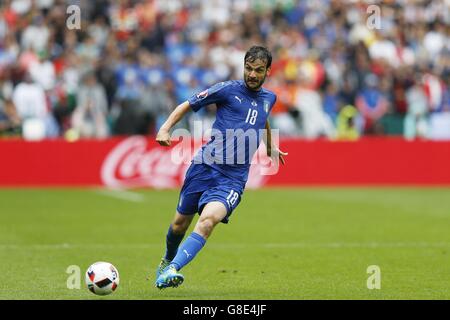 Saint-Denis, Frankreich. 27. Juni 2016. Marco Parolo (ITA) Fußball: UEFA EURO 2016 Runde von 16 match zwischen Italien 2-0 Spanien im Stade de France in Saint-Denis, Frankreich. © Mutsu Kawamori/AFLO/Alamy Live-Nachrichten Stockfoto