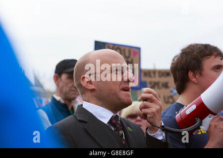 Edinburgh, UK. 29. Juni 2016. Tausende von Menschen versammeln sich außerhalb des schottischen Parlaments, Demonstration für Schottland zu bleiben Teil der EU zu unterstützen. Pako Mera/Alamy Live-Nachrichten. Stockfoto