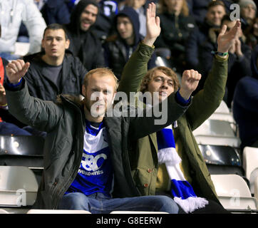 Die Fans von Birmingham City ziehen 0.0 gegen Blackburn Rovers, während des Spiels der Sky Bet Championship in St Andrews, Birmingham. Stockfoto