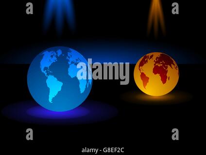 Moderne Glas-blau und Orange Kugel-Hintergrund, Vektor-Illustration. EPS10 Stock Vektor