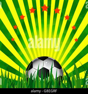 Abbildung Fußball Karte in Brasilien Flagge Farben. Fußball. Vektor. EPS10 Stock Vektor