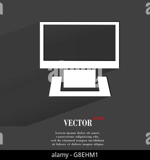 Computer. Flache moderne Web-Taste mit langen Schatten und Platz für Ihren Text. Vektor. EPS10 Stock Vektor