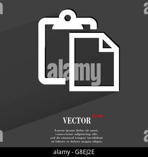 leeres Blatt Papier. Flache moderne Web-Taste mit langen Schatten und Platz für Ihren Text. Vektor. EPS10 Stock Vektor