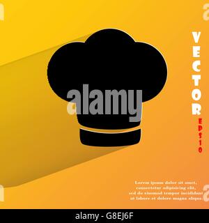 Koch-Kappe. Kochen. Flache moderne Web-Taste mit langen Schatten und Platz für Ihren Text. Vektor. EPS10 Stock Vektor