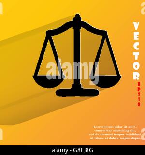 Waage Gleichgewicht. Flache moderne Web-Taste mit langen Schatten und Platz für Ihren Text. Vektor. EPS10 Stock Vektor