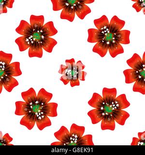 Schöne orange Blume. Nahtlose Blumenmuster. Vektor-illustration Stock Vektor