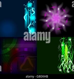 Darstellung der magischen Neon farbigen abstrakten Hintergrund unscharf eingestellt Stock Vektor