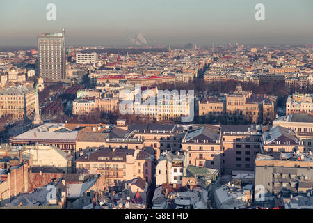 Lettlands Hauptstadt - Riga aus der Vogelperspektive Stockfoto