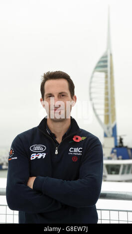 Segeln - Media Briefing - Zentrale DER Land Rover BAR. Prinzip des Land Rover BAR-Teams Sir Ben Ainslie posiert nach einer Medienbesprechung im Land Rover BAR Headquarter in Portsmouth für ein Foto. Stockfoto